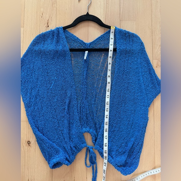 Vintage Japanese textured knit blue funky boho shrug - Picture 6 of 10